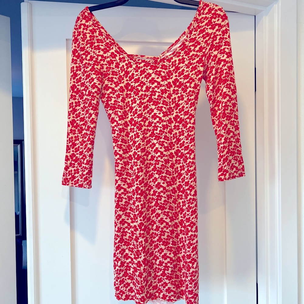 Clayton Dress - red flower print - size: Small